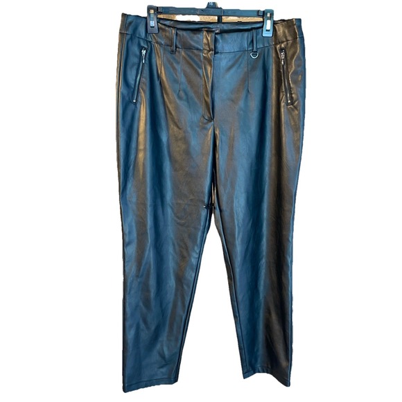 The Limited Pants - The Limited Faux Leather Black Pants Starry‎ Night Size 16